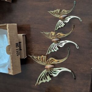 Vintage Home Interiors Metallic Butterfly Wall Art Set #1211 DH NIB